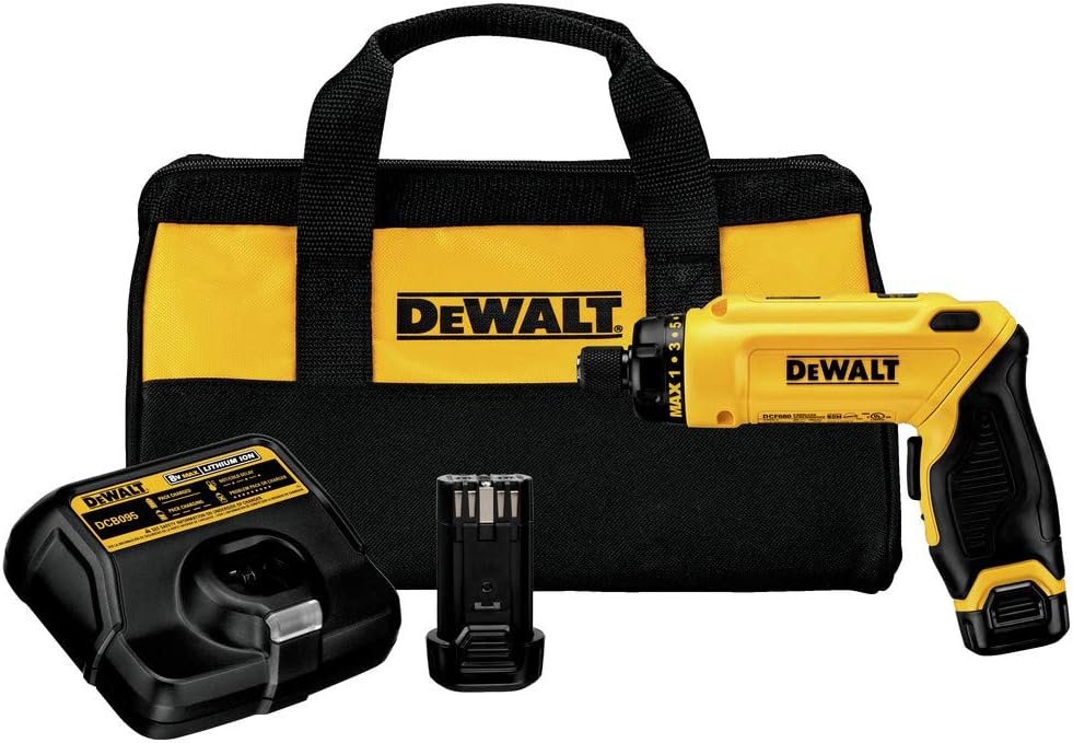 Vista lateral Destornillador Inalámbrico Dewalt 8v