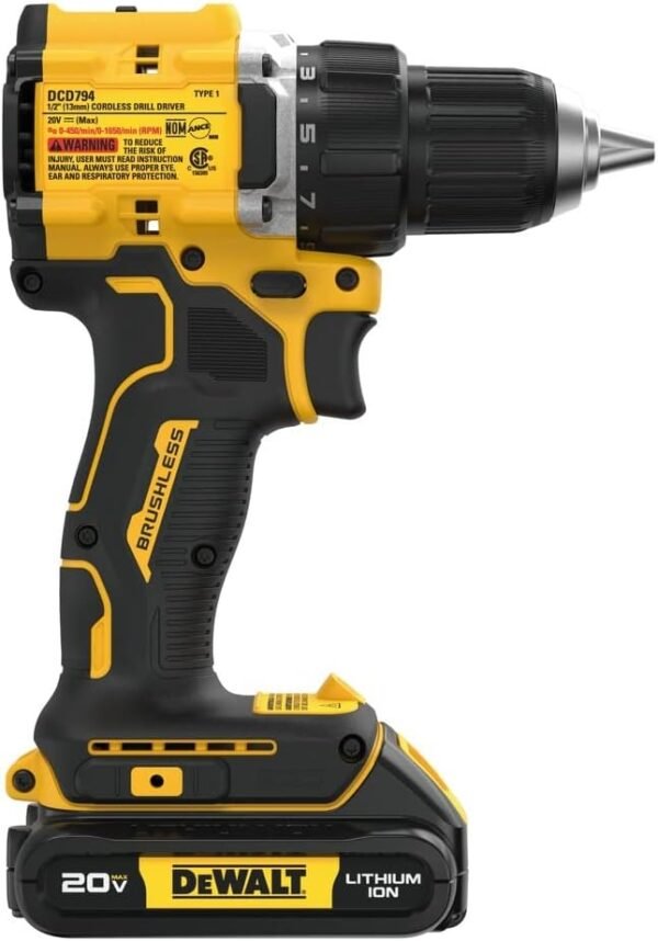 Taladro Inalámbrico Dewalt DCD794B lado izquierdo